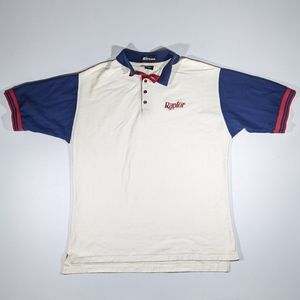 Vintage 90s Ceder Point Raptor Rollercoaster Sz XL Button Down Polo Shirt